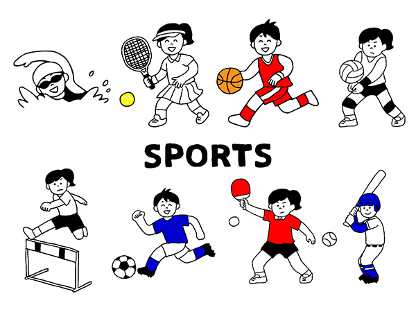 スポーツする子供たちのイラスト